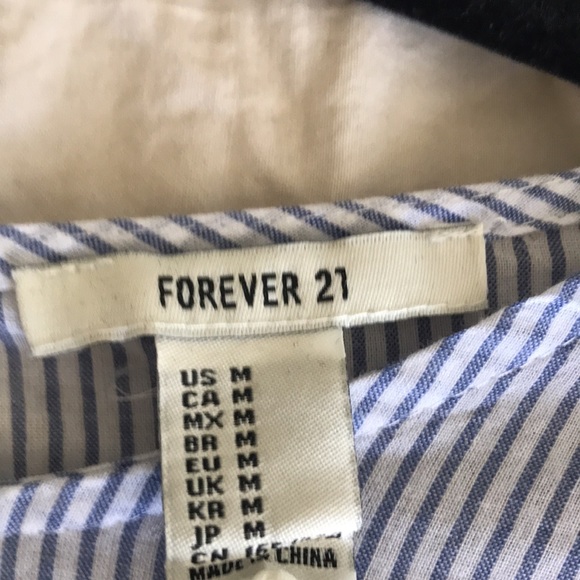 Blue and white striped blouse with ruffles - Picture 6 of 6